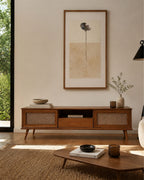 CaneVista TV Console - Red Beech Wood