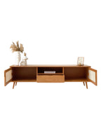 Mid-Century Modern TV Unit - Red Beech Wood