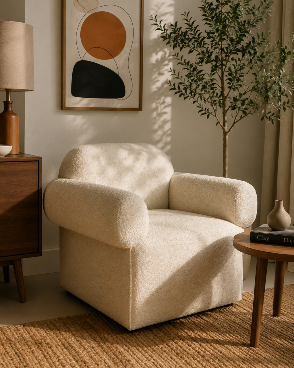 Plush Bouclé Armchair