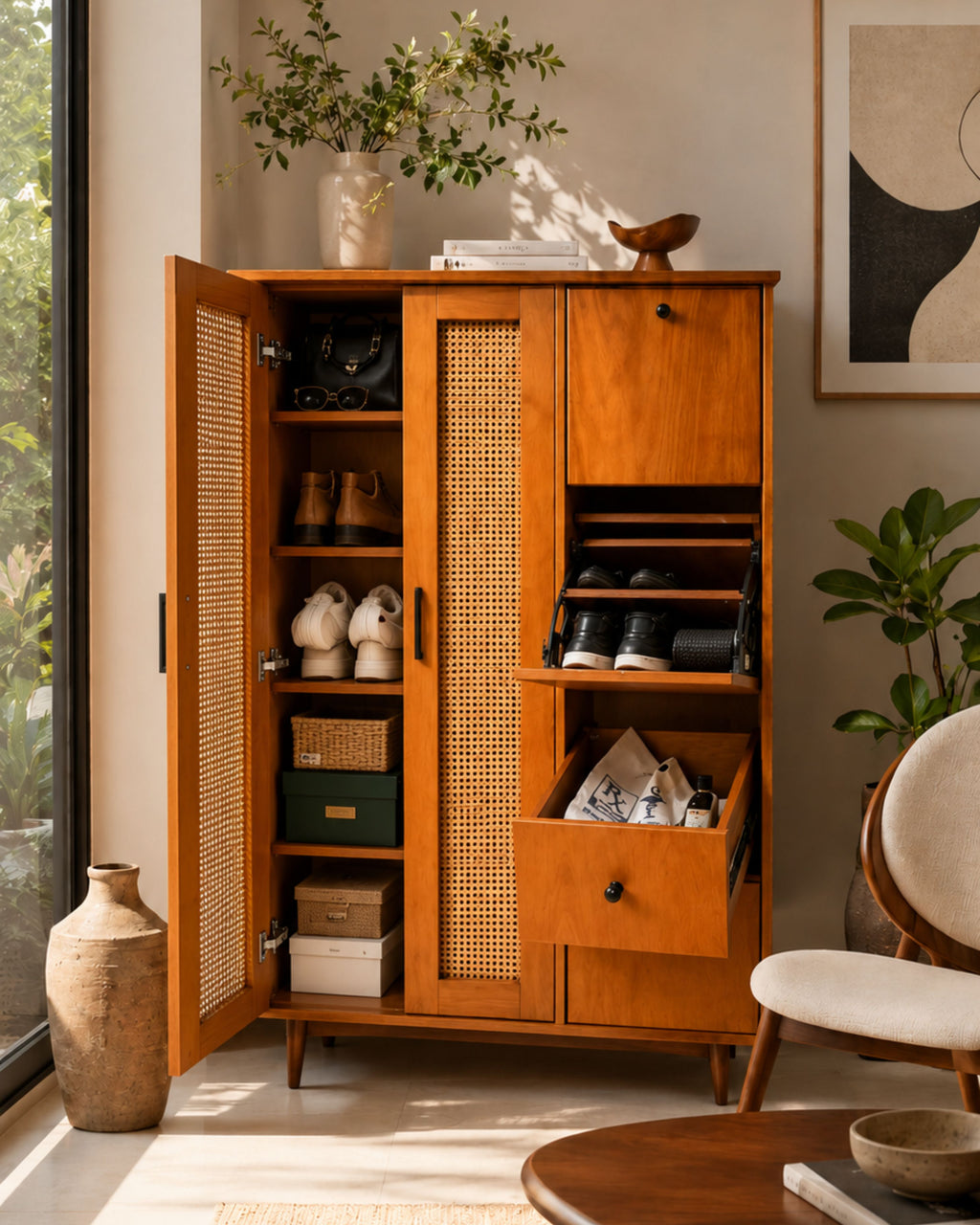 Cane Loft Shoe Storage Cabinet