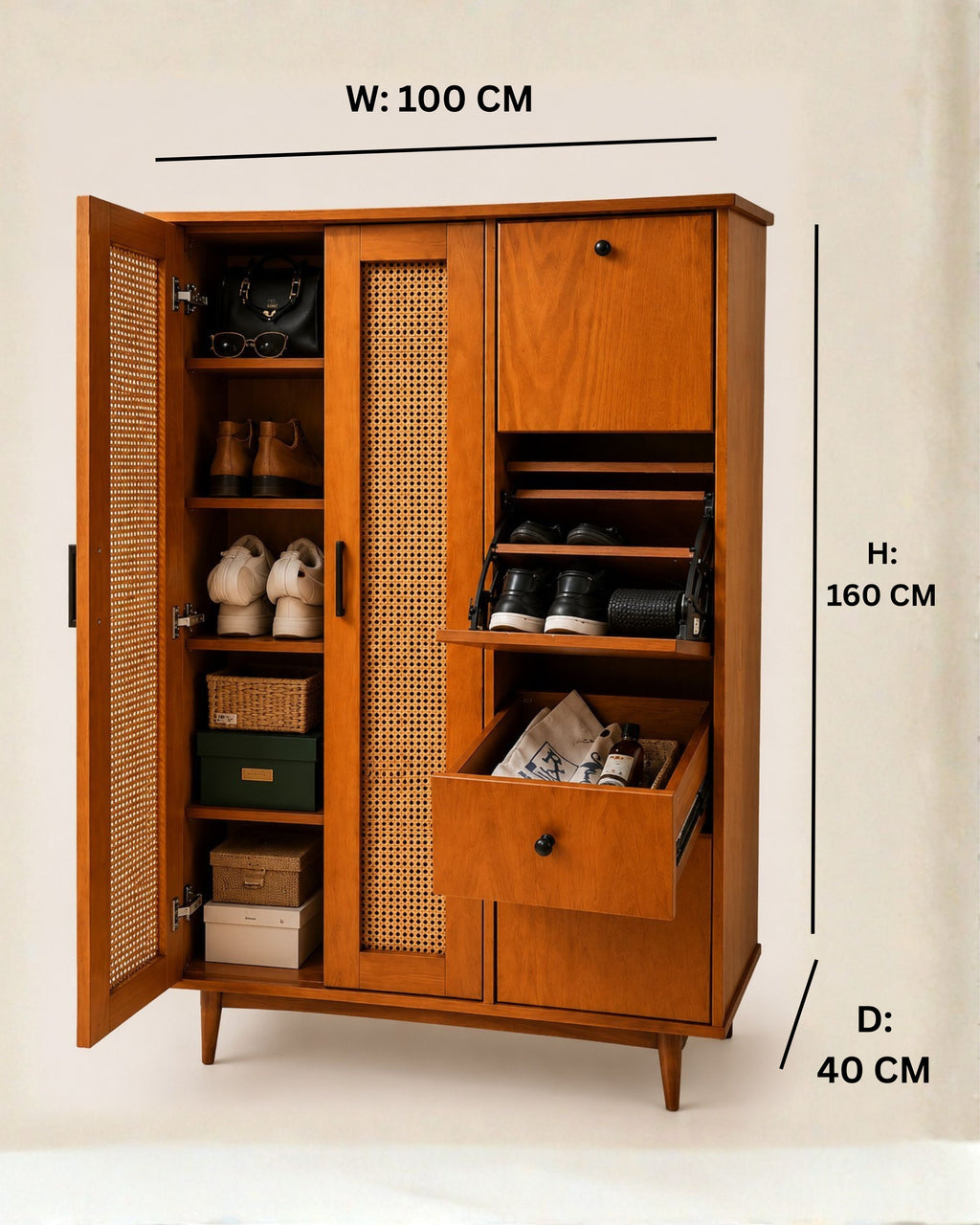 Cane Loft Shoe Storage Cabinet