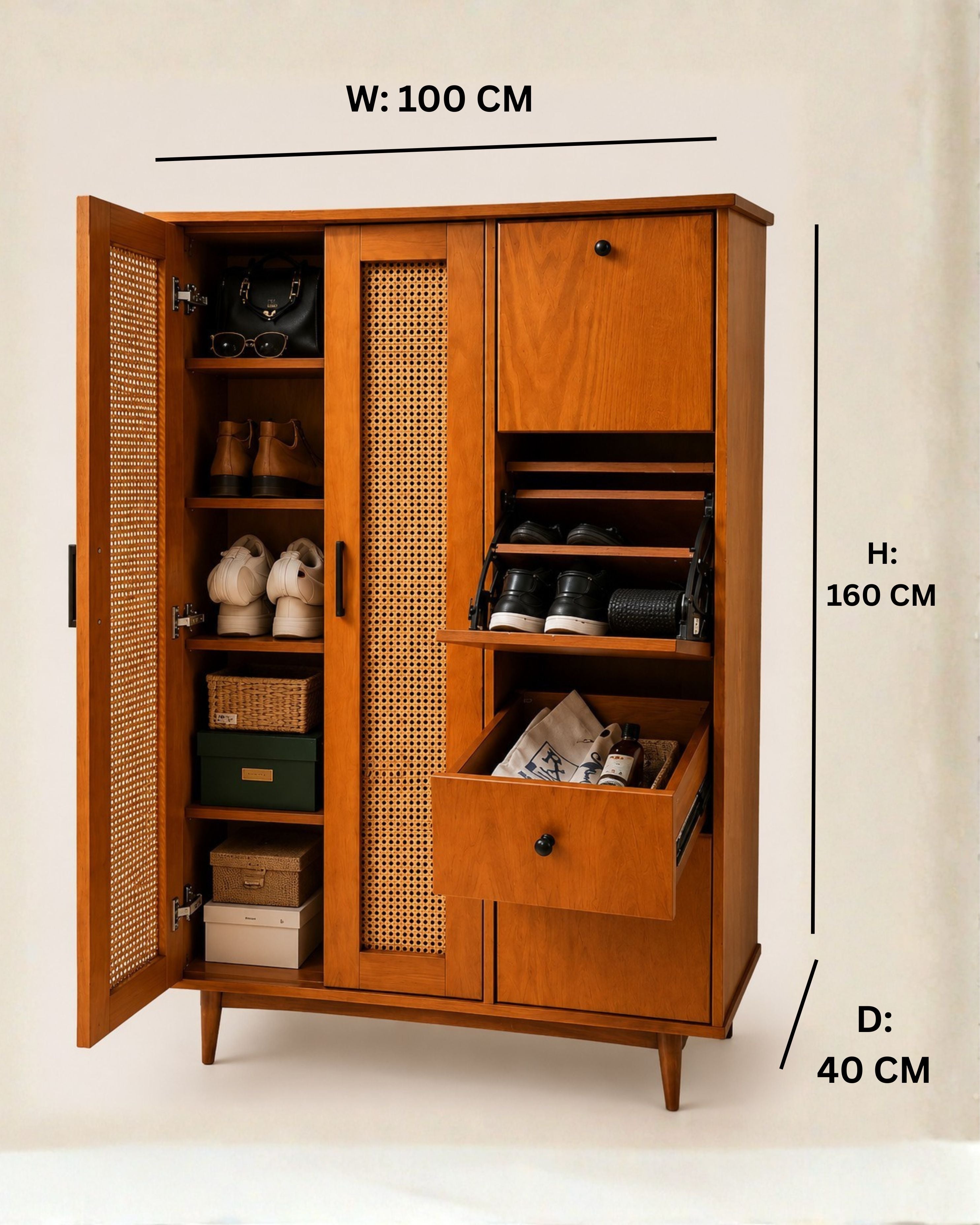 Cane Loft Shoe Storage Cabinet