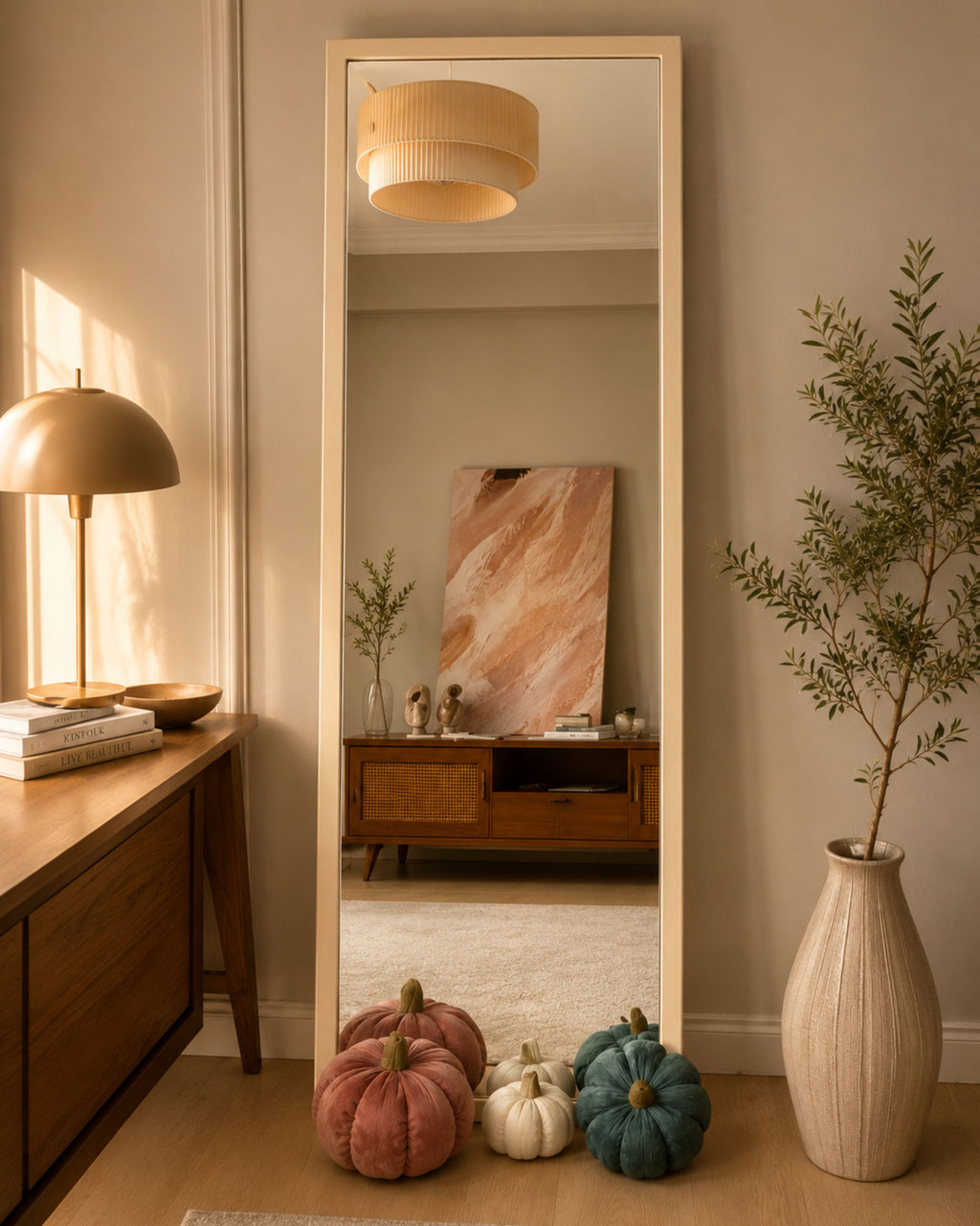 Ivory Full Length Floor Mirror