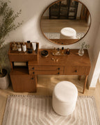 Slatted Wood Dressing Table