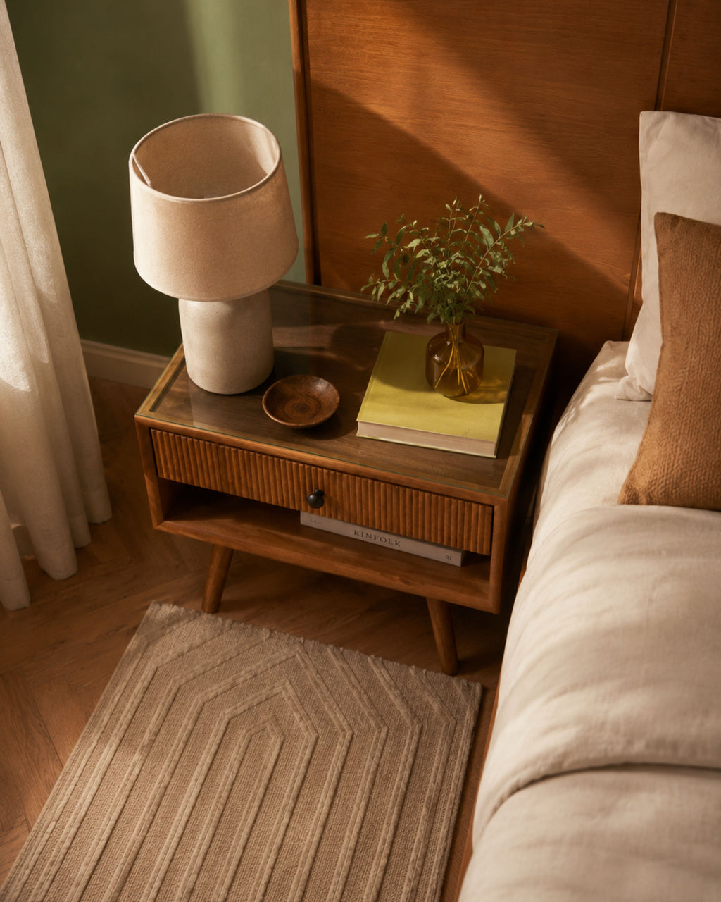 Slatted Drawer Nightstand