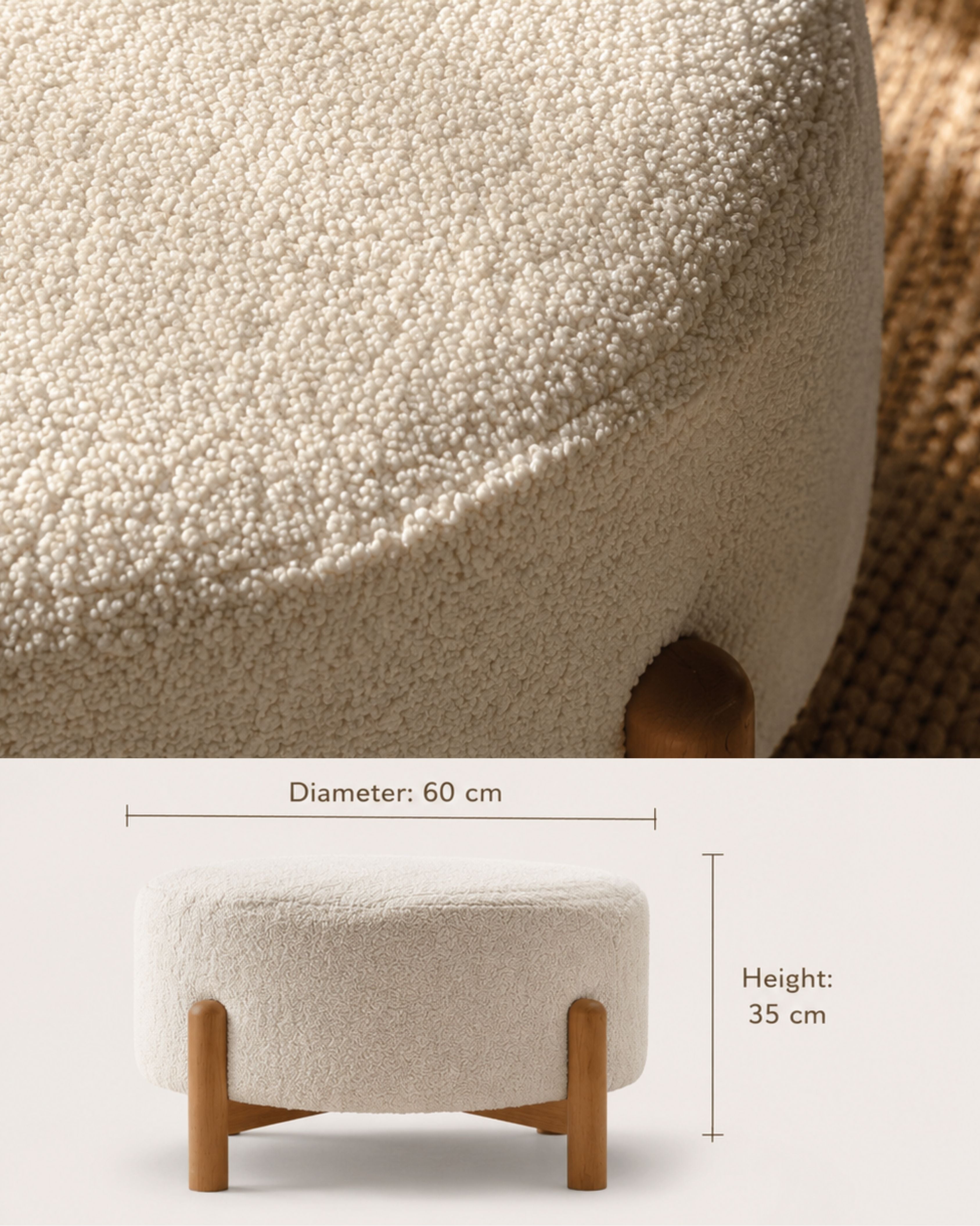 NOVA Bouclé Ottoman