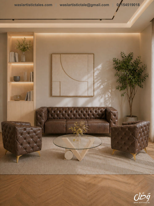 Camel Chesterfield Lounge Set