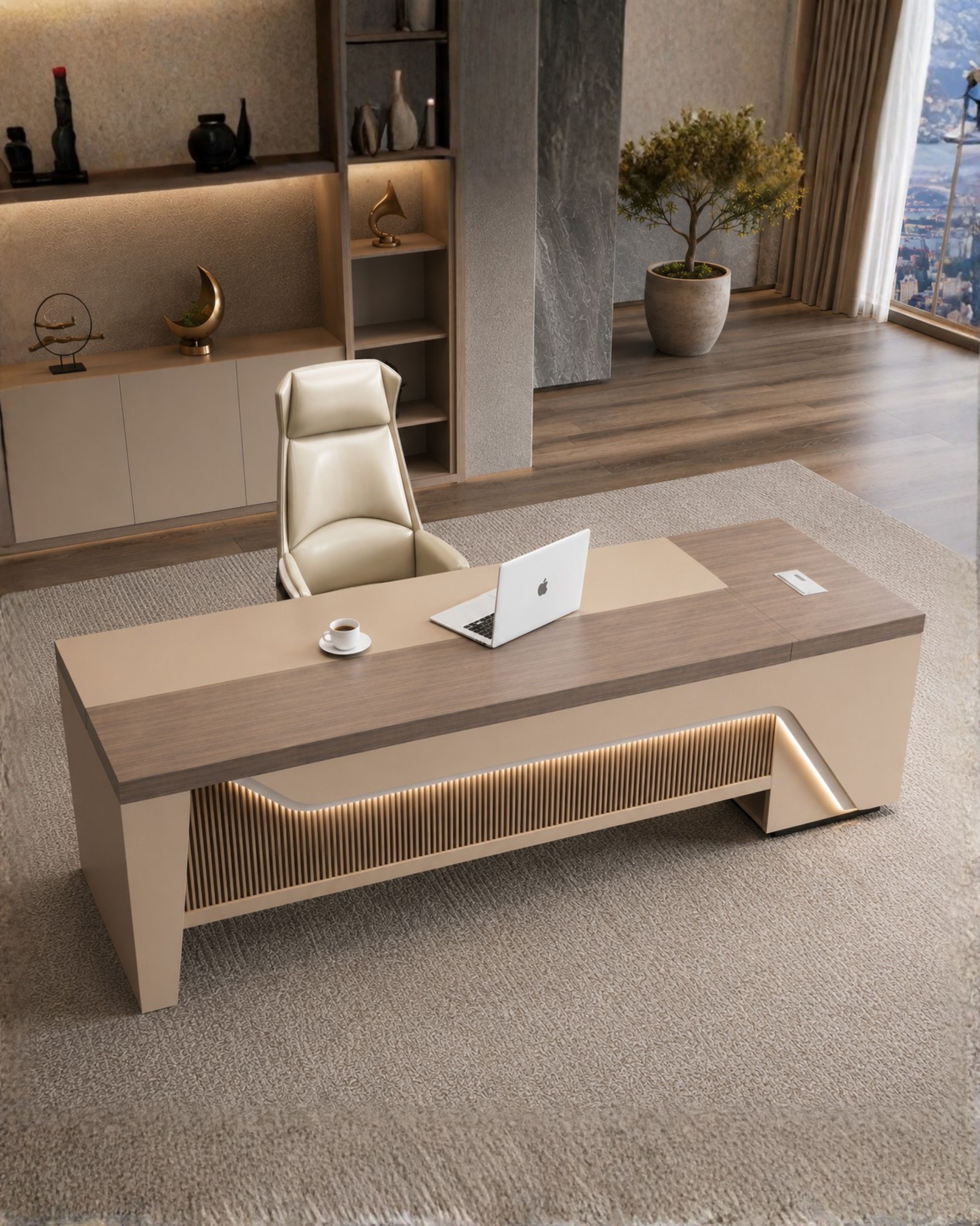 Aura Fluted Executive Desk