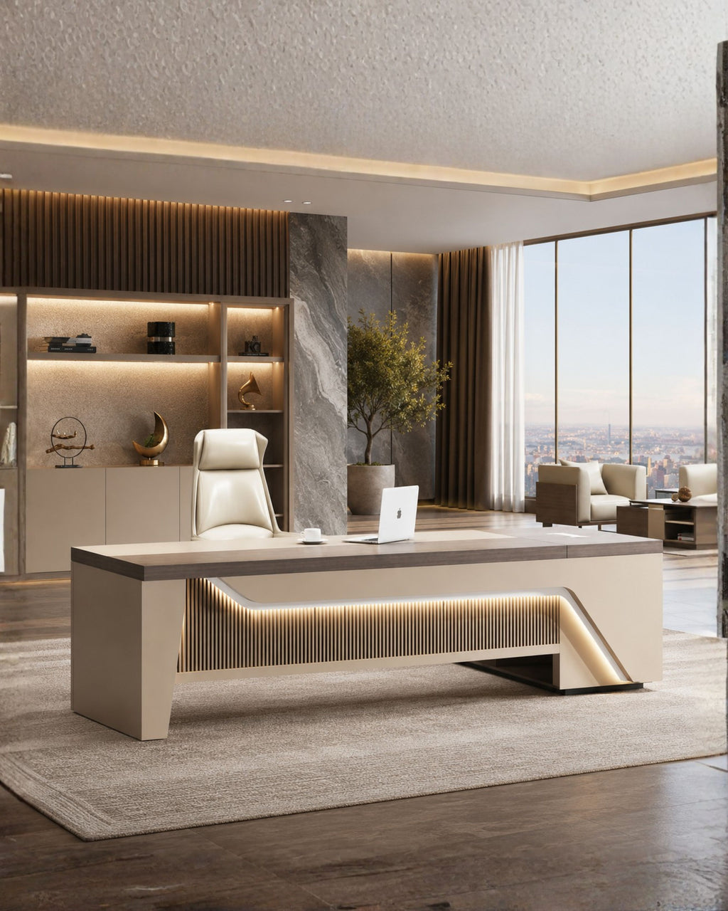 Aura Fluted Executive Desk