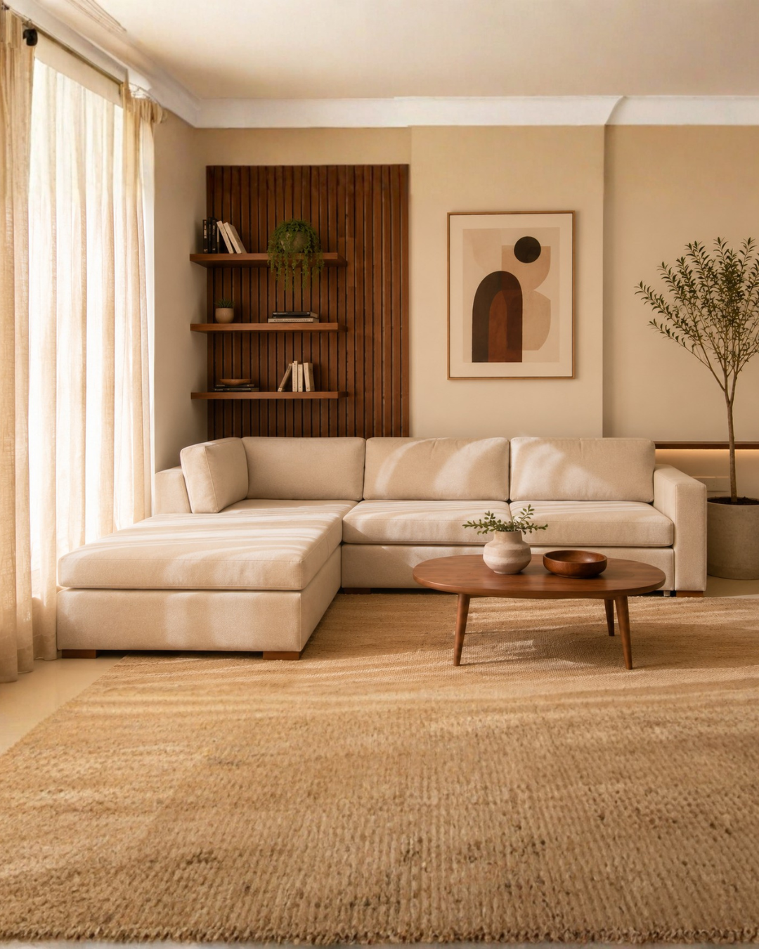 Storage & Sleeper Sectional L-Shape Sofa