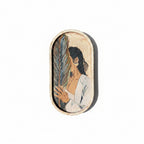 Boho Floral Hand Painted Concrete Oval Tray – Handmade Wall Decor Tray