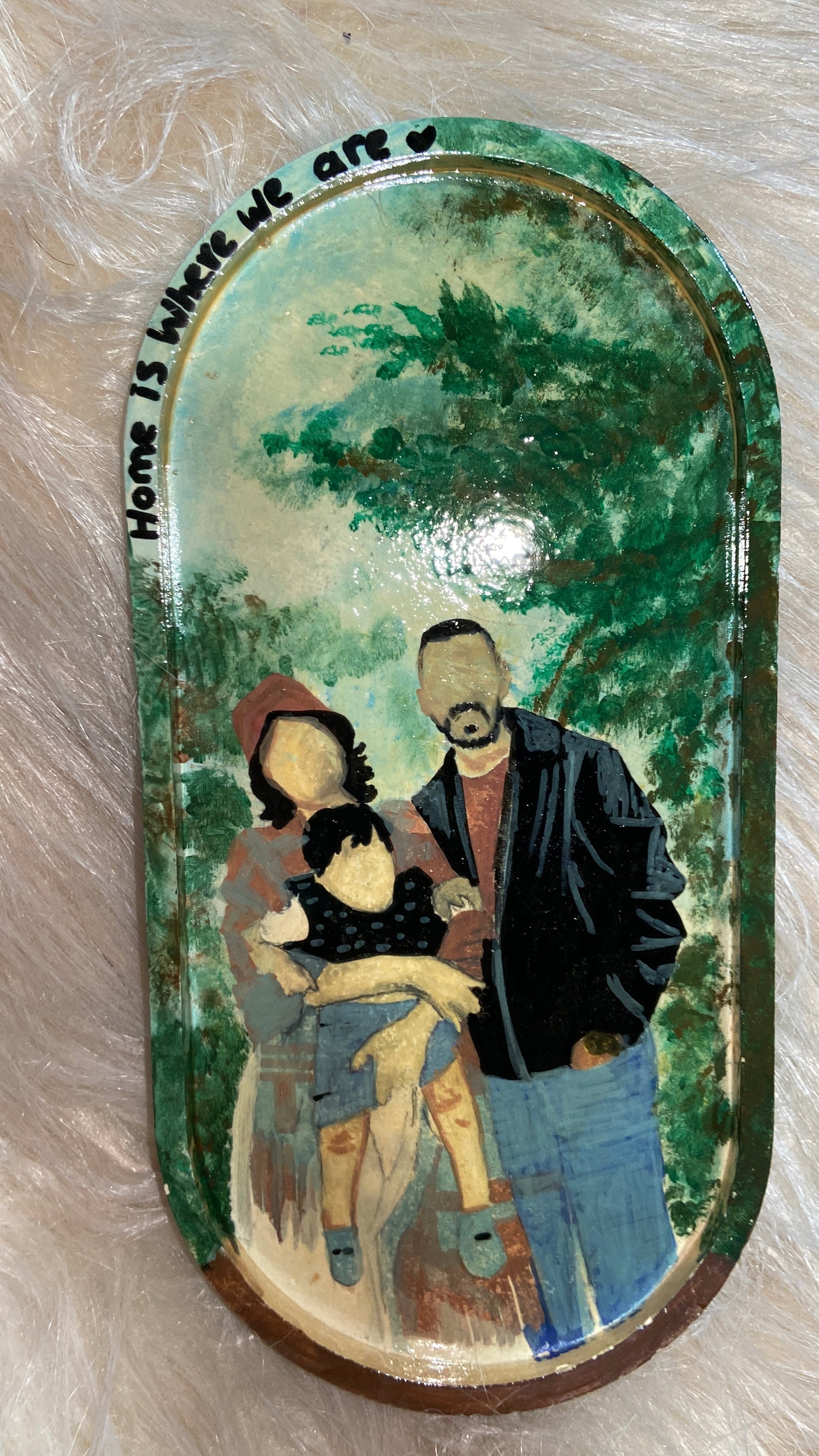 Faceless portrait Oval Tray