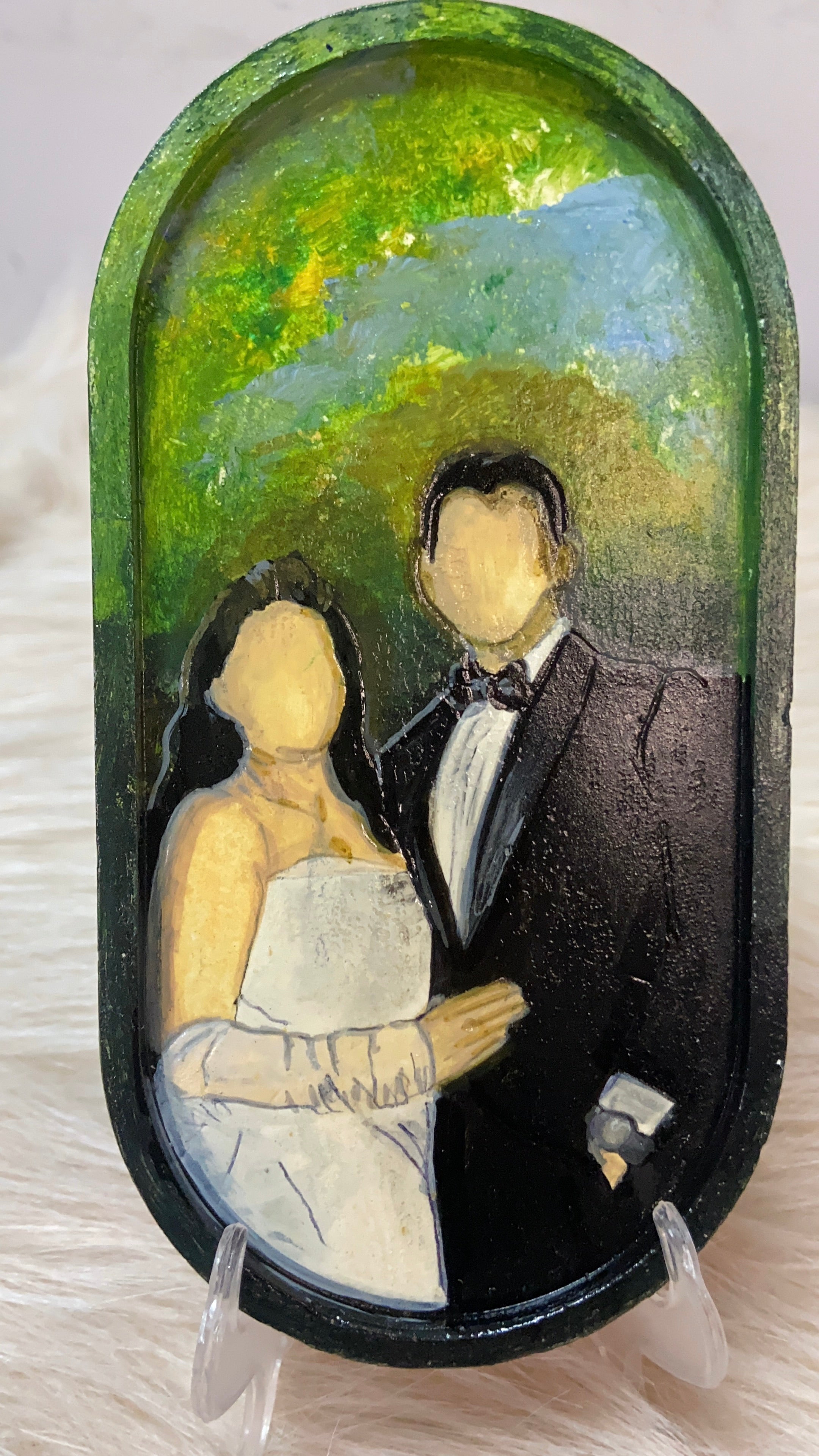 Faceless portrait Oval Tray