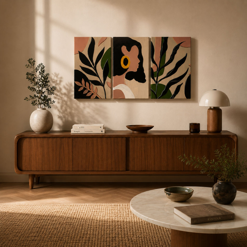 Linea TV Console - Red Beech Wood