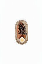 Boho Hand Painted Concrete Oval Tray – Handmade Decorative Tray for Home
