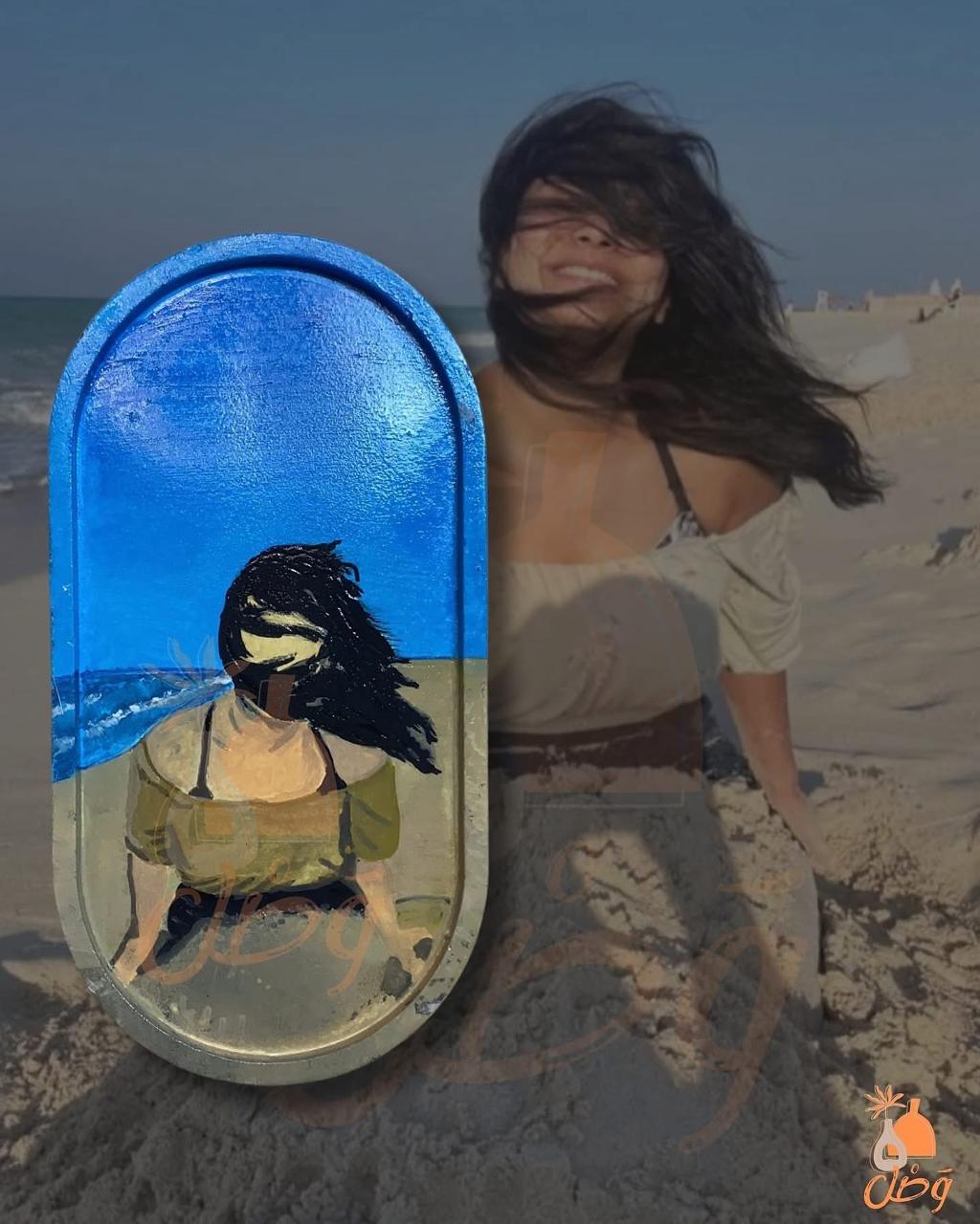 Faceless portrait Oval Tray